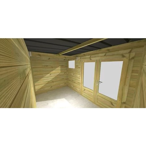 ABRI FRANçAIS ABRI DE JARDIN En Bois - 13,4m2 - 5,56x2,41m - Pin Sylvestre Traité Autoclave - Livraison Gratuite - Surface Int : 6,6m2 7 ABRI FRANçAIS ABRI DE JARDIN En Bois - 13,4m2 - 5,56x2,41m - Pin Sylvestre Traité Autoclave - Livraison Gratuite - Surface Int : 6,6m2 – Image 5