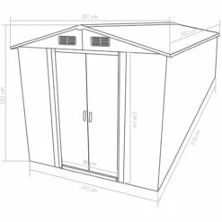 JN.SONGS Abri De Jardin En Métal Cabane Cabane à Outils Rangement 257 X 392 X 181 Cm - Vert -France Abri de jardin Soldes Boutique 59664622 3