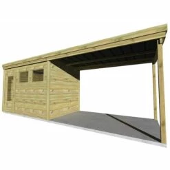 ABRI FRANçAIS ABRI DE JARDIN En Bois - 17m2 - 7,06x2,41m - Pin Sylvestre Traité Autoclave - Livraison Gratuite - Surface Int : 6,6m2 -France Abri de jardin Soldes Boutique 59664739 3