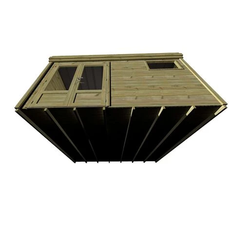 ABRI FRANçAIS ABRI DE JARDIN En Bois - 20,6m2 - 4,46x4,61m - Pin Sylvestre Traité Autoclave - Livraison Gratuite - Surface Int : 17,64m2 5 ABRI FRANçAIS ABRI DE JARDIN En Bois - 20,6m2 - 4,46x4,61m - Pin Sylvestre Traité Autoclave - Livraison Gratuite - Surface Int : 17,64m2 – Image 3