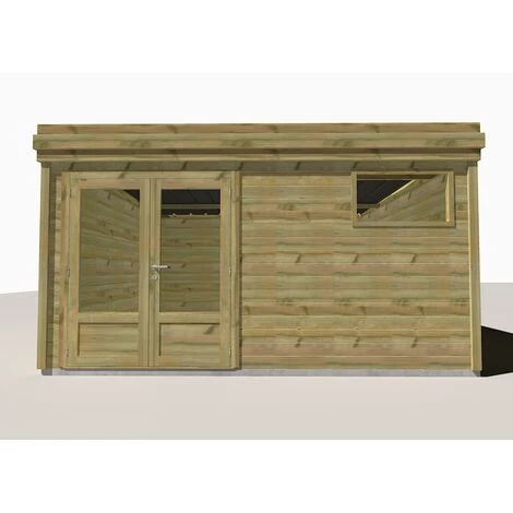 ABRI FRANçAIS ABRI DE JARDIN En Bois - 20,6m2 - 4,46x4,61m - Pin Sylvestre Traité Autoclave - Livraison Gratuite En 2 Semaines - Surface Int : 17,64m2 5 ABRI FRANçAIS ABRI DE JARDIN En Bois - 20,6m2 - 4,46x4,61m - Pin Sylvestre Traité Autoclave - Livraison Gratuite En 2 Semaines - Surface Int : 17,64m2 – Image 3