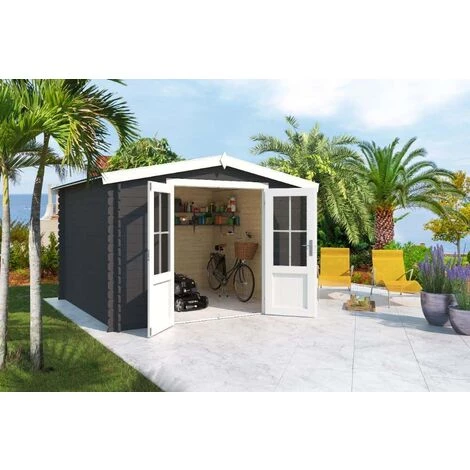 Abri De Jardin Lasita Maja Houston Naturel , 28 Mm Épaisseur Paroi 324 X 312 Cm - Sans Traitement De Couleur 5 Abri De Jardin Lasita Maja Houston Naturel , 28 Mm Épaisseur Paroi 324 X 312 Cm - Sans Traitement De Couleur – Image 3