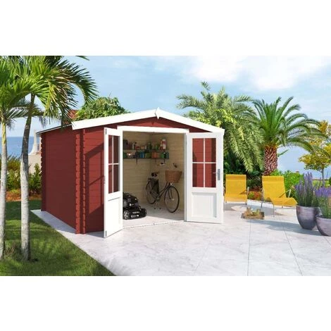 Abri De Jardin Lasita Maja Houston Naturel , 28 Mm Épaisseur Paroi 324 X 312 Cm - Sans Traitement De Couleur 6 Abri De Jardin Lasita Maja Houston Naturel , 28 Mm Épaisseur Paroi 324 X 312 Cm - Sans Traitement De Couleur – Image 4