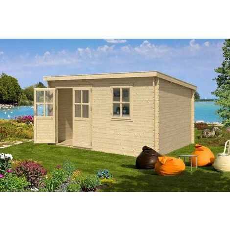 LASITAMAJA Abri De Jardin Lasita Maja Amira 230 Naturel , 28 Mm Épaisseur Paroi 400 X 269 Cm - Sans Traitement De Couleur 4 LASITAMAJA Abri De Jardin Lasita Maja Amira 230 Naturel , 28 Mm Épaisseur Paroi 400 X 269 Cm - Sans Traitement De Couleur – Image 2