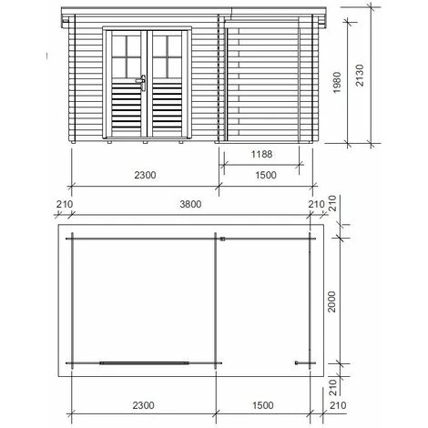 WEKA Abri De Jardin Bois Katy 18 Mm - 4,44 M² + Extension 3 M² - Naturel 5 WEKA Abri De Jardin Bois Katy 18 Mm - 4,44 M² + Extension 3 M² - Naturel – Image 3