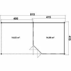 ALPHOLZ Abri De Jardin Pentagonal Nancy-40 Naturel , 40 Mm Épaisseur Paroi 848 X 448 Cm - Sans Traitement De Couleur -France Abri de jardin Soldes Boutique 60440618 2