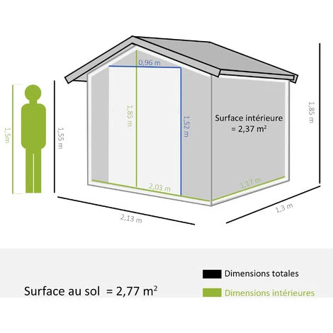 MH Abri De Jardin Cabanon RICKY Gris 5 MH Abri De Jardin Cabanon RICKY Gris – Image 3