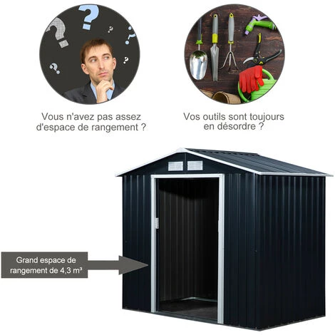 MH Abri De Jardin Cabanon RICKY Gris 7 MH Abri De Jardin Cabanon RICKY Gris – Image 5