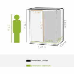 MH Abri De Jardin Acier ZINA Vert Et Blanc -France Abri de jardin Soldes Boutique 60448203 3