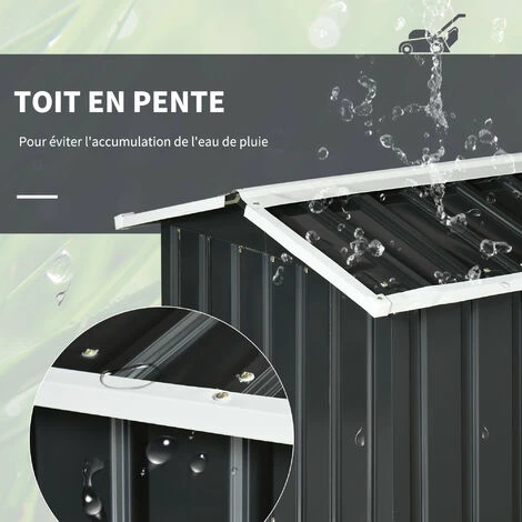 MH Abri De Jardin - Garage Pour Robot-tondeuse ARIANA Gris Et Blanc 7 MH Abri De Jardin - Garage Pour Robot-tondeuse ARIANA Gris Et Blanc – Image 5