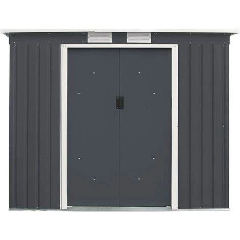 RELAX4LIFE Abri De Jardin En Acier Galvanisé Avec 2 Portes Coulissantes Et 2 Fenêtres, Cabane à Outils Extérieure Pour Jardin, Parc (213 X 130 X 173 Cm, Gris Foncé) 3 RELAX4LIFE Abri De Jardin En Acier Galvanisé Avec 2 Portes Coulissantes Et 2 Fenêtres, Cabane à Outils Extérieure Pour Jardin, Parc (213 X 130 X 173 Cm, Gris Foncé)