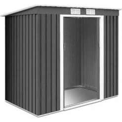 RELAX4LIFE Abri De Jardin En Acier Galvanisé Avec 2 Portes Coulissantes Et 2 Fenêtres, Cabane à Outils Extérieure Pour Jardin, Parc (213 X 130 X 173 Cm, Gris Foncé) 11 RELAX4LIFE Abri De Jardin En Acier Galvanisé Avec 2 Portes Coulissantes Et 2 Fenêtres, Cabane à Outils Extérieure Pour Jardin, Parc (213 X 130 X 173 Cm, Gris Foncé) -France Abri de jardin Soldes Boutique 60464868 5