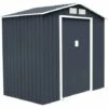 RELAX4LIFE Abri De Jardin En Acier Galvanisé Avec 2 Portes Coulissantes Et 2 Fenêtres, Cabane à Outils Extérieure Pour Jardin, Parc (213 X 127 X 185 Cm, Gris Foncé) -France Abri de jardin Soldes Boutique 60464875 1