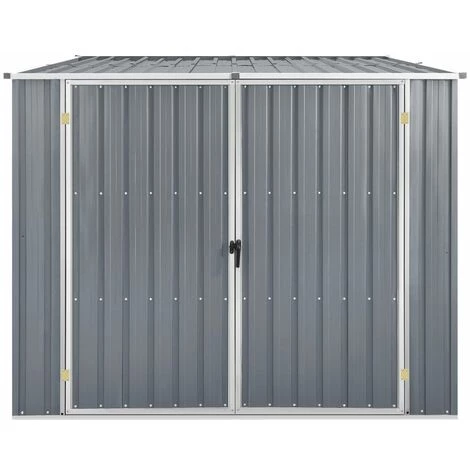INLIFE Abri De Jardin Gris 195x198x159 Cm Acier Galvanisé 4 INLIFE Abri De Jardin Gris 195x198x159 Cm Acier Galvanisé – Image 2