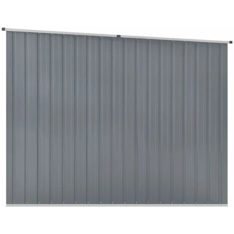 INLIFE Abri De Jardin Gris 195x198x159 Cm Acier Galvanisé 7 INLIFE Abri De Jardin Gris 195x198x159 Cm Acier Galvanisé – Image 5
