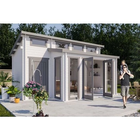 CARLSSON Abri De Jardin Lausitz ISO Avec Annexe Naturel , 70 Mm Épaisseur Paroi 590 X 477 Cm - Sans Traitement De Couleur 4 CARLSSON Abri De Jardin Lausitz ISO Avec Annexe Naturel , 70 Mm Épaisseur Paroi 590 X 477 Cm - Sans Traitement De Couleur – Image 2