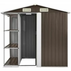 FIMEI Abri De Jardin Avec étagère Marron 205x130x183 Cm Fer 9 FIMEI Abri De Jardin Avec étagère Marron 205x130x183 Cm Fer -France Abri de jardin Soldes Boutique 60968080 3