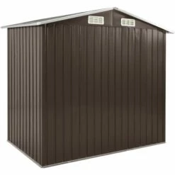 FIMEI Abri De Jardin Avec étagère Marron 205x130x183 Cm Fer 10 FIMEI Abri De Jardin Avec étagère Marron 205x130x183 Cm Fer -France Abri de jardin Soldes Boutique 60968080 4
