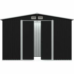 SUPERMARKET Abri De Stockage Pour Jardin Acier Anthracite 257x205x178 Cm -France Abri de jardin Soldes Boutique 61305678 3
