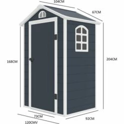 Abri De Jardin En Résine Gardiun New Mara 1,34 M² 134x104x204 Cm Avec Fenêtre Latérale Et Porte 75x173 Cm Gris Anthracite -France Abri de jardin Soldes Boutique 61549383 4
