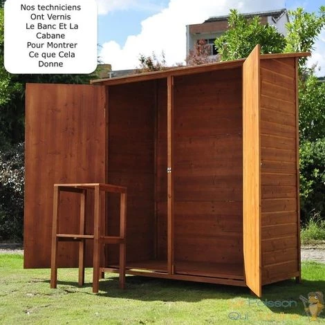 LEPOISSONQUIJARDINEFR Cabane De Jardin, 160 Cm, Cabanon De Rangement, En Bois D'Épicéa, 2 Portes - Bois 3 LEPOISSONQUIJARDINEFR Cabane De Jardin, 160 Cm, Cabanon De Rangement, En Bois D'Épicéa, 2 Portes - Bois