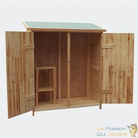 LEPOISSONQUIJARDINEFR Cabane De Jardin, 160 Cm, Cabanon De Rangement, En Bois D'Épicéa, 2 Portes - Bois 4 LEPOISSONQUIJARDINEFR Cabane De Jardin, 160 Cm, Cabanon De Rangement, En Bois D'Épicéa, 2 Portes - Bois – Image 2