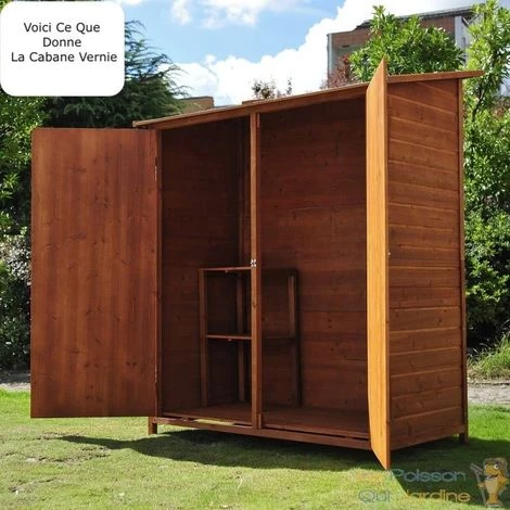 LEPOISSONQUIJARDINEFR Cabane De Jardin, 160 Cm, Cabanon De Rangement, En Bois D'Épicéa, 2 Portes - Bois 6 LEPOISSONQUIJARDINEFR Cabane De Jardin, 160 Cm, Cabanon De Rangement, En Bois D'Épicéa, 2 Portes - Bois – Image 4