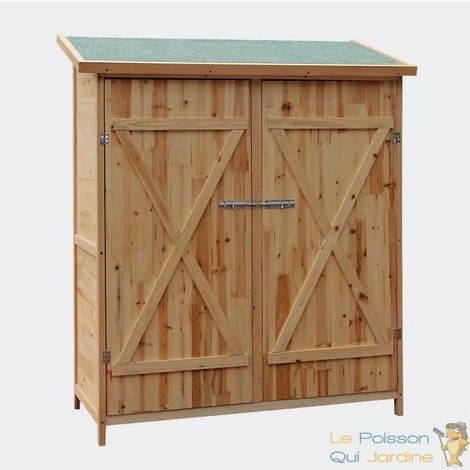 LEPOISSONQUIJARDINEFR Cabane De Jardin, 160 Cm, Cabanon De Rangement, En Bois D'Épicéa, 2 Portes - Bois 7 LEPOISSONQUIJARDINEFR Cabane De Jardin, 160 Cm, Cabanon De Rangement, En Bois D'Épicéa, 2 Portes - Bois – Image 5