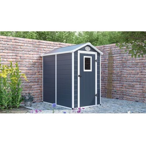 HABITAT ET JARDIN Abri De Jardin Résine "Texas" - 2.47 M² - Kit D'ancrage Inclus - Anthracite 4 HABITAT ET JARDIN Abri De Jardin Résine "Texas" - 2.47 M² - Kit D'ancrage Inclus - Anthracite – Image 2