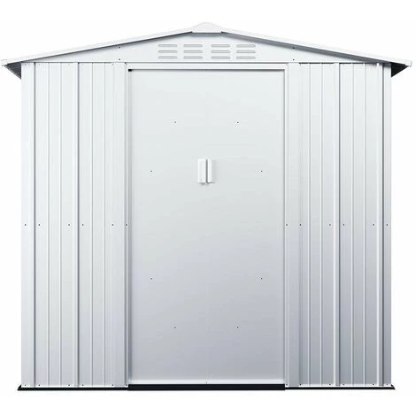 VENTE-UNIQUE.COM Abri De Jardin Métal En Acier Galvanisé Gris 2,36 M² LINUS - Gris Clair 6 VENTE-UNIQUE.COM Abri De Jardin Métal En Acier Galvanisé Gris 2,36 M² LINUS - Gris Clair – Image 4