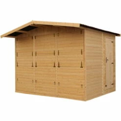 TIMBELA M150A Maison De Jardin En Bois, Étal De Marché En Bois, Grand Stand De Vendeur Avec Comptoir, TROIS FENÊTRES, H232x336x263 Cm/6m2, Facile à Monter Et à Démonter, Bar Jardin, Abri De Jardin Multifonctionnel -France Abri de jardin Soldes Boutique 63483032 3