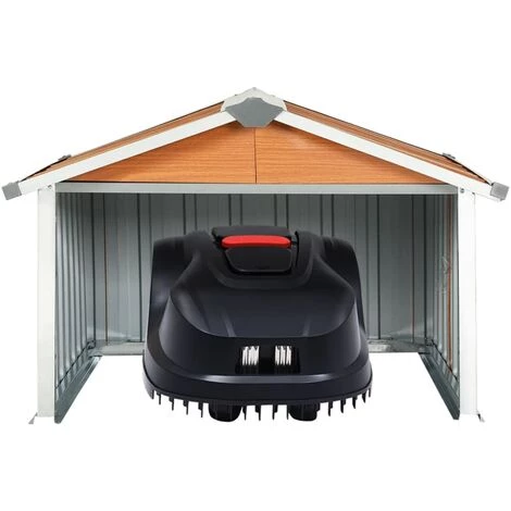 SUPERMARKET Abri Pour Robot De Jardin 92x97x63 Cm Acier Galvanisé Marron 5 SUPERMARKET Abri Pour Robot De Jardin 92x97x63 Cm Acier Galvanisé Marron – Image 3