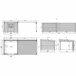EDEN PARTENAIRE JARDIN Abri De Jardin Toit Plat Avec Auvent En Bois 2,98 X 6,96 M Beige - Beige -France Abri de jardin Soldes Boutique 64014691 3