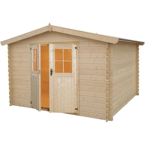 EDEN PARTENAIRE JARDIN Abri De Jardin En Bois Double Pente Falun 3 X 3 M Beige - Beige 4 EDEN PARTENAIRE JARDIN Abri De Jardin En Bois Double Pente Falun 3 X 3 M Beige - Beige – Image 2