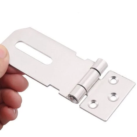 Loquet à Cadenas En Acier Inoxydable, Loquet Robuste Et Agrafe Avec Vis, Fermoir De Porte, Verrou De Portail, Abri De Jardin, Cadenas Pour Porte, Fenêtre, Armoire, Cage Pour Animal Domestique 56Vingt 4 Loquet à Cadenas En Acier Inoxydable, Loquet Robuste Et Agrafe Avec Vis, Fermoir De Porte, Verrou De Portail, Abri De Jardin, Cadenas Pour Porte, Fenêtre, Armoire, Cage Pour Animal Domestique 56Vingt – Image 2