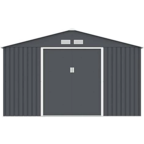 AUTRES Abri De Jardin En Métal 10,78 M2 - Kit D'ancrage Inclus - Gris Anthracite 3 AUTRES Abri De Jardin En Métal 10,78 M2 - Kit D'ancrage Inclus - Gris Anthracite
