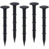 OSQI Piquets De Fixation De Jardin En Plastique, Piquets De Fixation De Jardin Pour La Protection UV Contre Les Mauvaises Herbes (200 Pièces, Noir)
