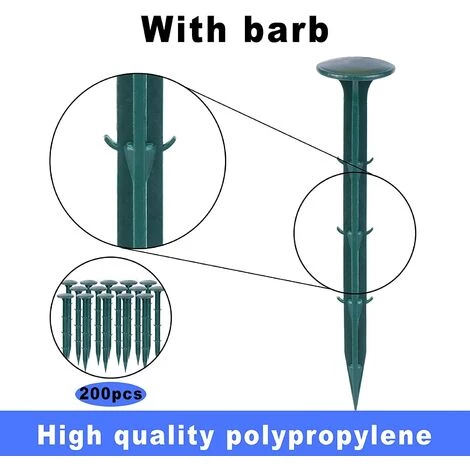 OSQI Piquets De Fixation De Jardin En Plastique, Piquets De Jardin Pour La Fixation Des Chiffons Anti-mauvaises Herbes Protection UV (200 Pièces, Vert) 6 OSQI Piquets De Fixation De Jardin En Plastique, Piquets De Jardin Pour La Fixation Des Chiffons Anti-mauvaises Herbes Protection UV (200 Pièces, Vert) – Image 4