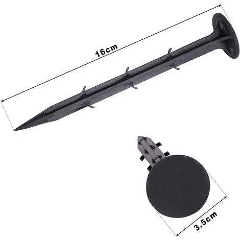 OSQI Piquets De Fixation De Jardin En Plastique, Piquets De Jardin Pour Fixer La Protection UV Contre Les Mauvaises Herbes (100 Pièces, Noir) 4 OSQI Piquets De Fixation De Jardin En Plastique, Piquets De Jardin Pour Fixer La Protection UV Contre Les Mauvaises Herbes (100 Pièces, Noir) â Image 2