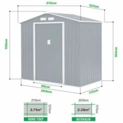 AUTRES Abri De Jardin En Métal 2,7 M2 - Kit D'ancrage Inclus - Gris Anthracite 9 AUTRES Abri De Jardin En Métal 2,7 M2 - Kit D'ancrage Inclus - Gris Anthracite -France Abri de jardin Soldes Boutique 65615701 4