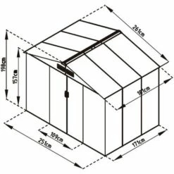 GARDIUN Abri De Jardin En Métal Cambridge - 4,72 M² Ext. 181x261x198 Cm Acier Galvanisé Marron -France Abri de jardin Soldes Boutique 6616892 5