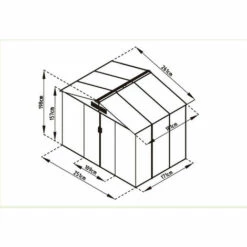 GARDIUN Abri De Jardin En Métal Cambridge - 4,72 M² Ext. 181x261x198 Cm Acier Galvanisé Vert -France Abri de jardin Soldes Boutique 6616893 3