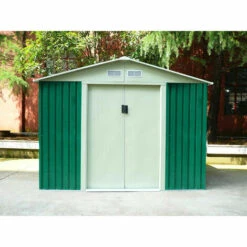 GARDIUN Abri De Jardin En Métal Cambridge - 4,72 M² Ext. 181x261x198 Cm Acier Galvanisé Vert -France Abri de jardin Soldes Boutique 6616893 4