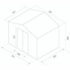 Abri De Jardin En Métal Gardiun Bristol - 7,74 M² Ext. 241x321x205 Cm Acier Galvanisé Vert -France Abri de jardin Soldes Boutique 6616895 5