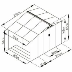 GARDIUN Abri De Jardin En Métal Ontario Avec Range Bûches- 5,31 M² Ext. 191x278x195 Cm Acier Galvanisé Gris Anthracite 10 GARDIUN Abri De Jardin En Métal Ontario Avec Range Bûches- 5,31 M² Ext. 191x278x195 Cm Acier Galvanisé Gris Anthracite -France Abri de jardin Soldes Boutique 6616910 4