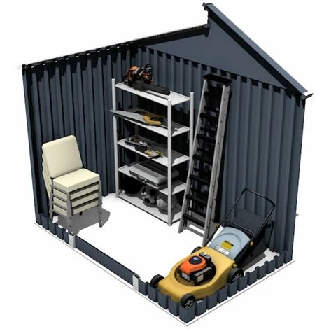 GARDIUN Abri De Jardin En Métal Liverpool - 2,84 M² Ext. 129x220x214 Cm Acier Galvanisé Gris Anthracite 3 GARDIUN Abri De Jardin En Métal Liverpool - 2,84 M² Ext. 129x220x214 Cm Acier Galvanisé Gris Anthracite