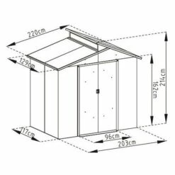 GARDIUN Abri De Jardin En Métal Liverpool - 2,84 M² Ext. 129x220x214 Cm Acier Galvanisé Gris Anthracite 9 GARDIUN Abri De Jardin En Métal Liverpool - 2,84 M² Ext. 129x220x214 Cm Acier Galvanisé Gris Anthracite -France Abri de jardin Soldes Boutique 6616912 3
