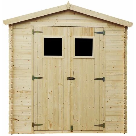 GARDIUN Abri De Jardin En Bois Massif Alexander II - 5,52 M² Ext. 256x216x218 Cm Toiture D'Asphalte 3 GARDIUN Abri De Jardin En Bois Massif Alexander II - 5,52 M² Ext. 256x216x218 Cm Toiture D'Asphalte