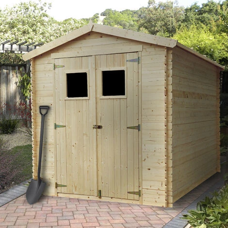 GARDIUN Abri De Jardin En Bois Massif Alexander II - 5,52 M² Ext. 256x216x218 Cm Toiture D'Asphalte 5 GARDIUN Abri De Jardin En Bois Massif Alexander II - 5,52 M² Ext. 256x216x218 Cm Toiture D'Asphalte – Image 3