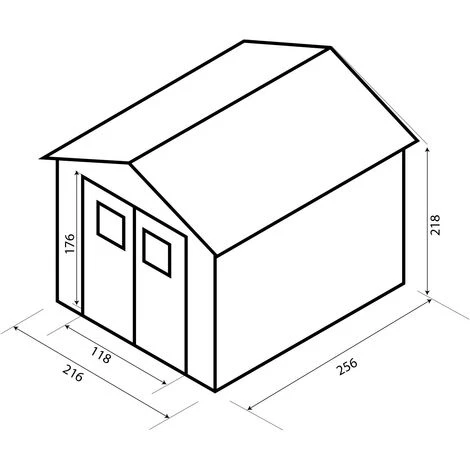 GARDIUN Abri De Jardin En Bois Massif Alexander II - 5,52 M² Ext. 256x216x218 Cm Toiture D'Asphalte 6 GARDIUN Abri De Jardin En Bois Massif Alexander II - 5,52 M² Ext. 256x216x218 Cm Toiture D'Asphalte – Image 4